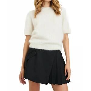 NEW RAILS briar fuzzy knit sweater in white